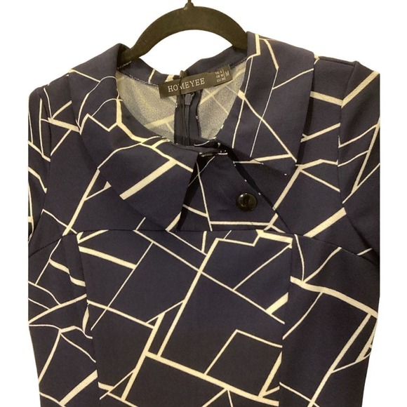 Homeyee Women's Geometric Print Fitted‎ Career Casual Pencil Dress - Size M - Picture 12 of 13
